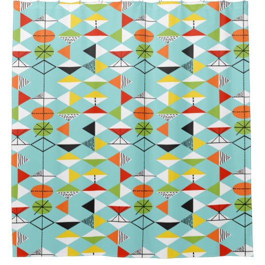 Retro Harlequin Pattern Shower Curtain Douchegordijn (Voorkant)