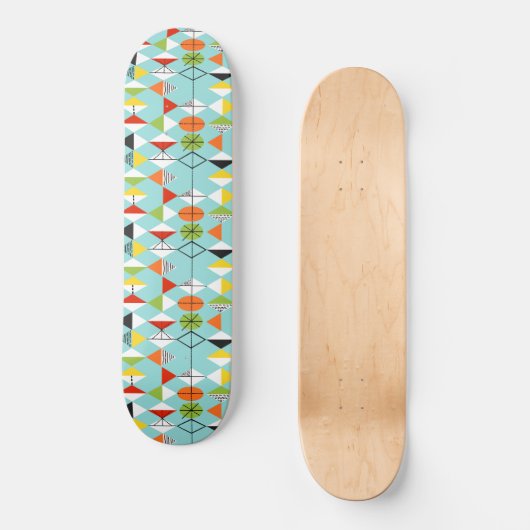 Retro Harlequin Pattern Skateboard (Voorkant)
