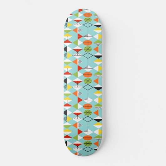Retro Harlequin Pattern Skateboard (Voorkant)
