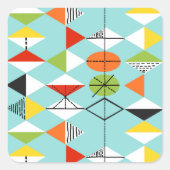 Retro Harlequin Pattern Stickers (Voorkant)