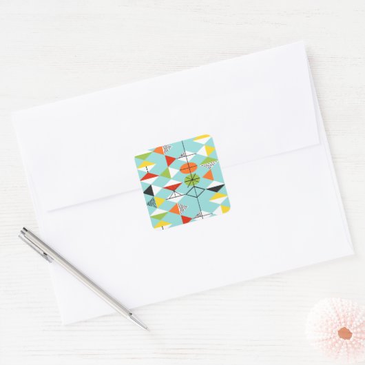 Retro Harlequin Pattern Stickers (Envelop)