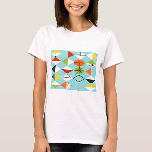 Retro Harlequin Pattern T-Shirt (Voorkant)