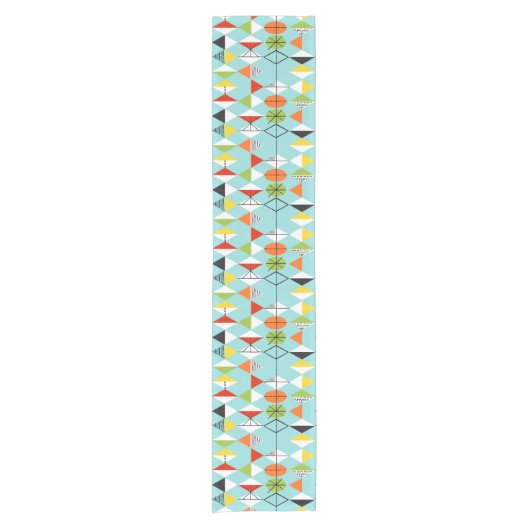 Retro Harlequin Pattern Table Runner Korte Tafelloper (Voorkant)