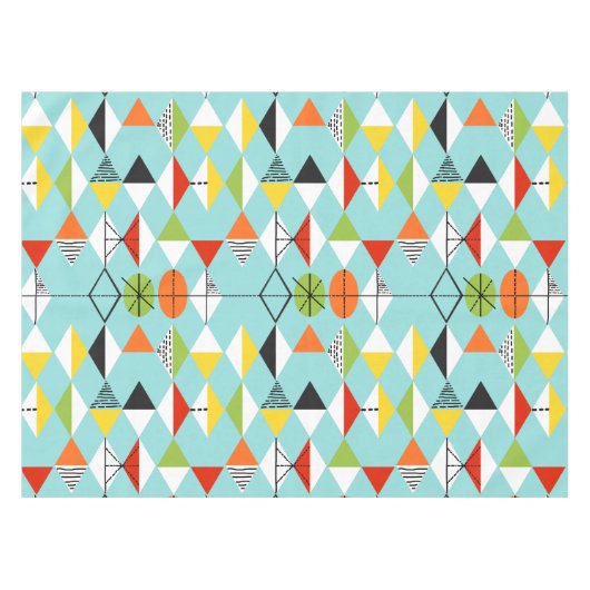 Retro Harlequin Pattern Tablecloth Tafelkleed (Voorkant (Horizontaal))