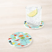 Retro Harlequin Pattern Zandsteen Onderzetter (Zijkant)