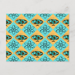 Retro Harlequin Wereldbol Trotter Briefkaart