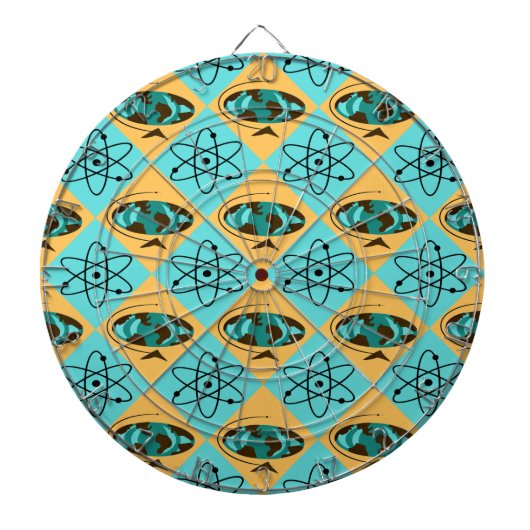 Retro Harlequin Wereldbol Trotter Dartboard Dartbord (Voorkant)