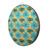 Retro Harlequin Wereldbol Trotter Dartboard Dartbord (Voorkant Rechts)