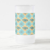 Retro Harlequin Wereldbol Trotter Frosted Glass Mo Matglas Bierpul (Center)