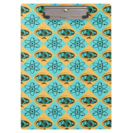 Retro Harlequin Wereldbol Trotter Klembord (Voorkant)