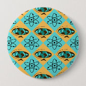 Retro Harlequin Wereldbol Trotter Round Button (Voorkant)