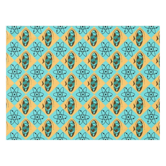 Retro Harlequin Wereldbol Trotter Tablecloth Tafelkleed (Voorkant (Horizontaal))