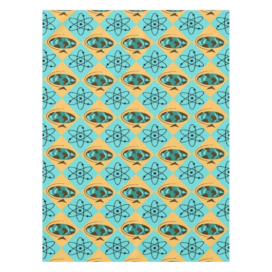 Retro Harlequin Wereldbol Trotter Tablecloth Tafelkleed (Voorkant)