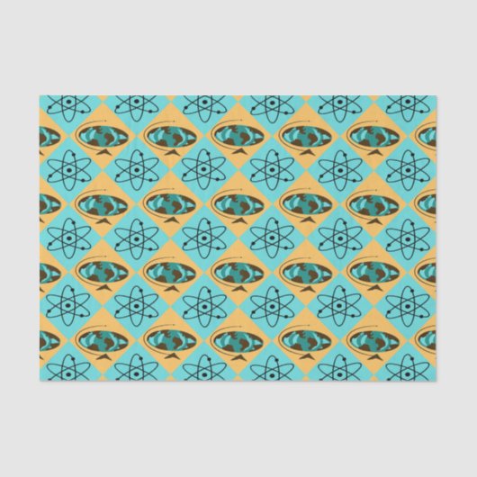 Retro Harlequin Wereldbol Trotter Tissue Paper Tissuepapier (Voorkant)
