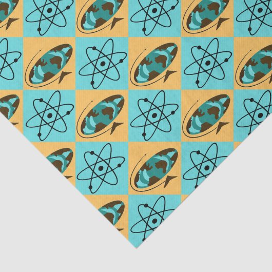 Retro Harlequin Wereldbol Trotter Tissue Paper Tissuepapier (Detail)