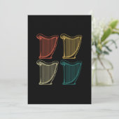 Retro Harp Instrument Gift Music Harp Kaart (Staand voorkant)