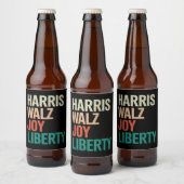 Retro Harris Waltz 2024 Harris Walz Joy Liberty Bier Etiket (Flessen)