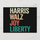 Retro Harris Waltz 2024 Harris Walz Joy Liberty Briefkaart (Voorkant)
