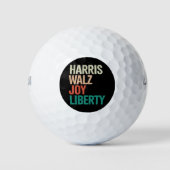 Retro Harris Waltz 2024 Harris Walz Joy Liberty Golfballen (Voorkant)
