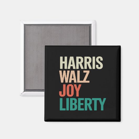 Retro Harris Waltz 2024 Harris Walz Joy Liberty Magneet (Voorkant / Achterkant)
