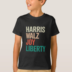 Retro Harris Waltz 2024 Harris Walz Vrijheid Geluk T-shirt