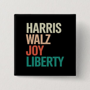 Retro Harris Waltz 2024 Harris Walz Vrijheid Geluk Vierkante Button 5,1 Cm