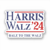 Retro Harris Walz '24 - Balz naar de Walz Sticker (Voorkant)