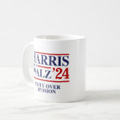 Retro Harris Walz '24 - Eenheid over divisie Koffiemok (Voorkant links)