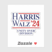 Retro Harris Walz '24 - Eenheid over divisie Sticker (Vel)
