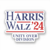 Retro Harris Walz '24 - Eenheid over divisie Sticker (Voorkant)