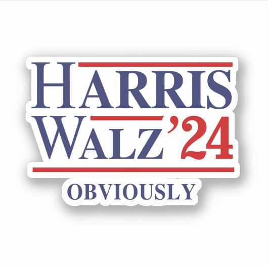 Retro Harris Walz '24 - Natuurlijk Sticker (Voorkant)