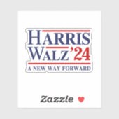 Retro Harris Walz '24 - Nieuwe weg vooruit Sticker (Vel)