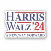 Retro Harris Walz '24 - Nieuwe weg vooruit Sticker (Voorkant)