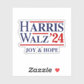 Retro Harris Walz '24 - vreugde en hoop Sticker (Vel)