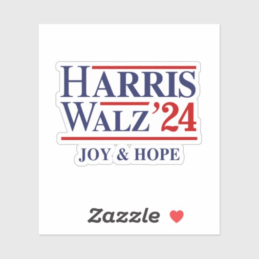 Retro Harris Walz '24 - vreugde en hoop Sticker (Vel)