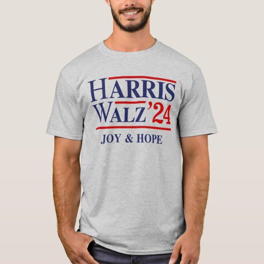 Retro Harris Walz '24 - vreugde en hoop T-shirt (Voorkant)
