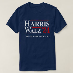 Retro Harris Walz '24 - Waarheid Hoop Fatsoen T-shirt