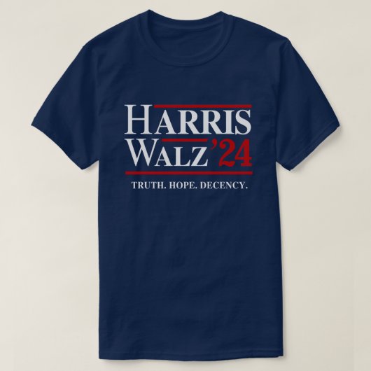 Retro Harris Walz '24 - Waarheid Hoop Fatsoen T-shirt (Design voorkant)