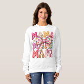 Retro Hart Boog Mama Gestapeld Design Trui (Voorkant volledig)