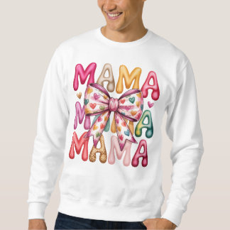 Retro Hart Boog Mama Gestapeld Design Trui