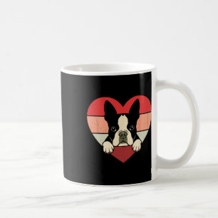 Retro Hart Boston Terrier Hond Vintage Valentijns Koffiemok
