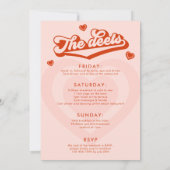 Retro Hart Bruid Bachelorette Feest Kaart (Achterkant)