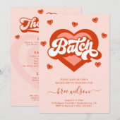 Retro Hart Bruid Bachelorette Party Uitnodiging (Voorkant / Achterkant)