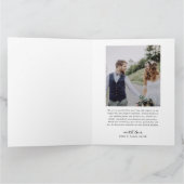 Retro Hart Script 4 Foto Collage Bruiloft Bedankkaart (Binnen)