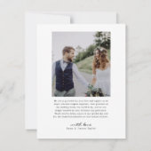 Retro Hart Script 4 Foto Collage Bruiloft Bedankkaart (Achterkant)