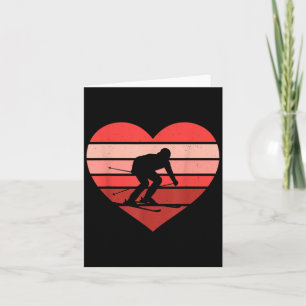 Retro Hart Skiën Ski Vintage Valentijn Vrouwen Me Kaart