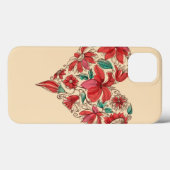 Retro hart van bloemen liefdessymbool Case-Mate iPhone case (Achterkant (horizontaal))
