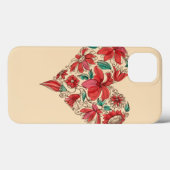 Retro hart van bloemen liefdessymbool Case-Mate iPhone case (Achterkant (horizontaal))