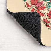 Retro hart van bloemen liefdessymbool muismat (Hoek)