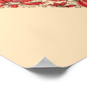 Retro hart van bloemen liefdessymbool poster (Hoek)